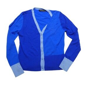 G/FORE Sweater Mens Medium Blue Button Front V Neck Cardigan Golf Knit Logo